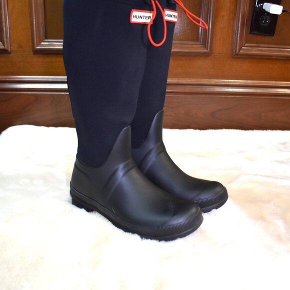 Hunter Navy Blue Neoprene Tour Rain Boots Women’s Size 7 Waterproof Winter - Picture 9 of 9